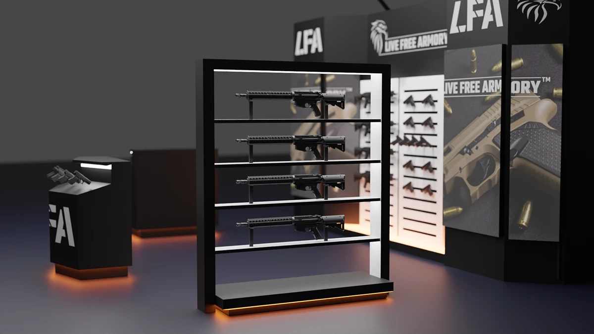 Live Free Armory booth visualization