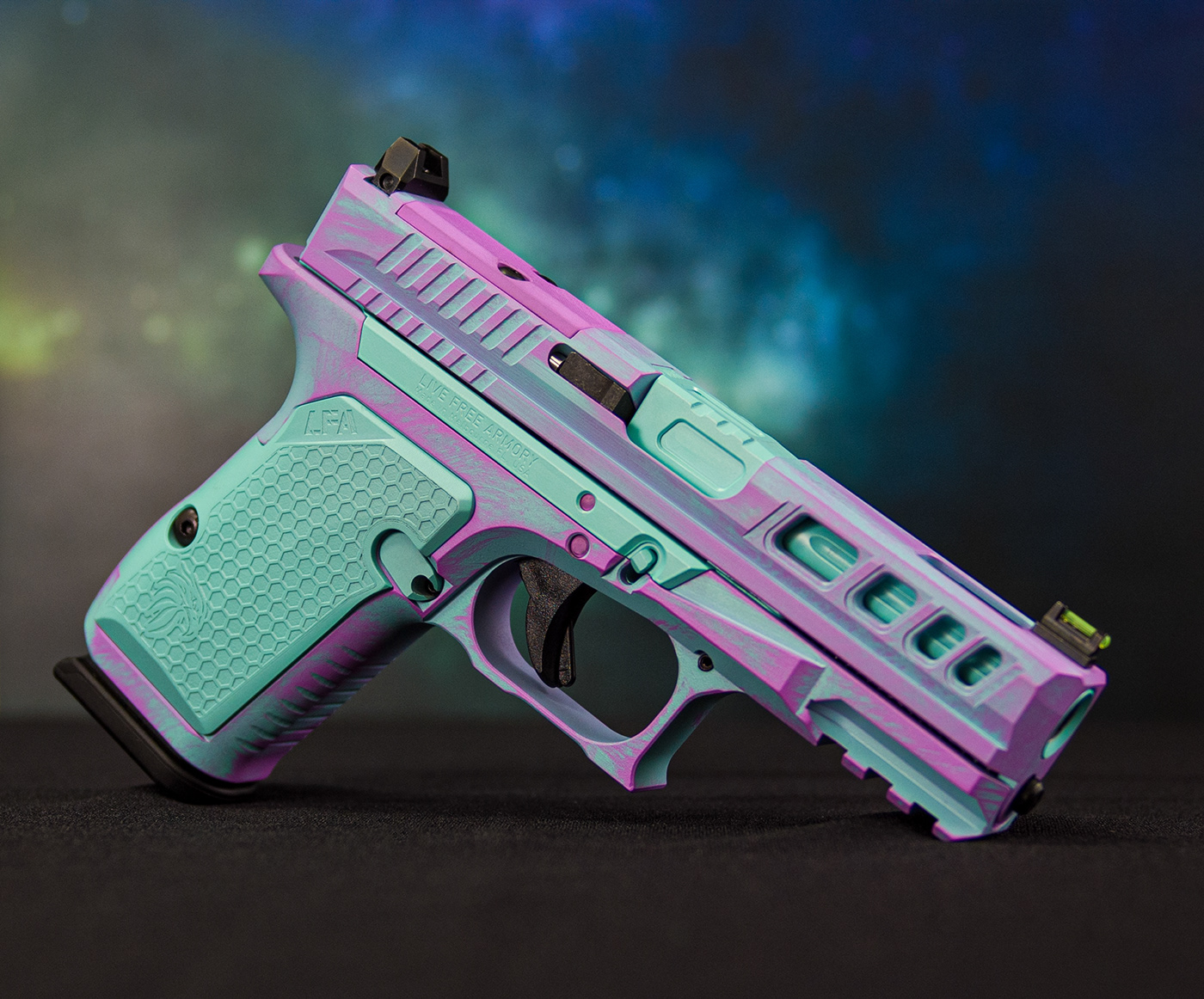 Pastel Cerakote firearm product photograph